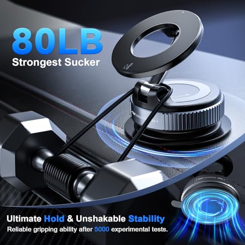 CloudValley Vacuum Magnetic Car Phone Mount for MagSafe - style: Magnetic Mount-Black