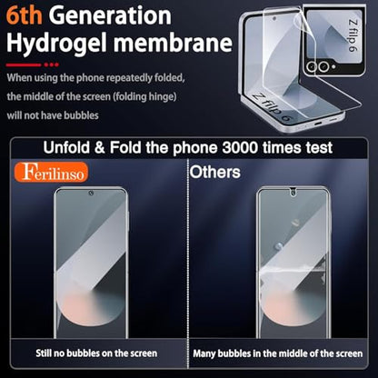 Ferilinso 3 Pack Screen Protector for Samsung Galaxy Z Flip 6 / Z Flip 7 FE - size: Z Flip 6 / Z Flip 7 FE-6.7 inch