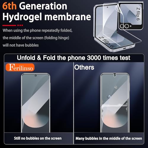 Ferilinso 3 Pack Screen Protector for Samsung Galaxy Z Flip 6 / Z Flip 7 FE - size: Z Flip 6 / Z Flip 7 FE-6.7 inch