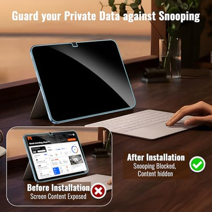 Privacy Screen Protector for iPad 11th A16 2025, Anti-Spy Tempered Glass Film for iPad 10th Generation 10.9 Inch 2022, Private Touch Sensitive HD Clarity Screen Protector for i Pad A16, 1 Pack - size: 1 Pack for iPad 11th Gen A16/iPad 10th Gen