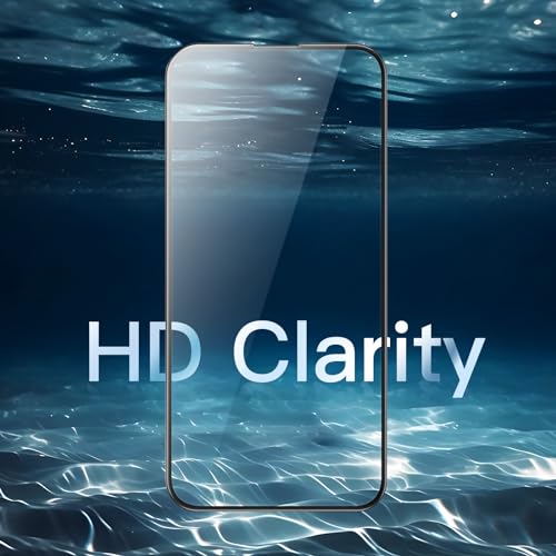 JETech Full-Coverage Screen Protector for iPhone 15, 3-Pack | Black Edge Tempered Glass, Easy Installation Tool, HD Clear, Case-Friendly - size: iPhone 15