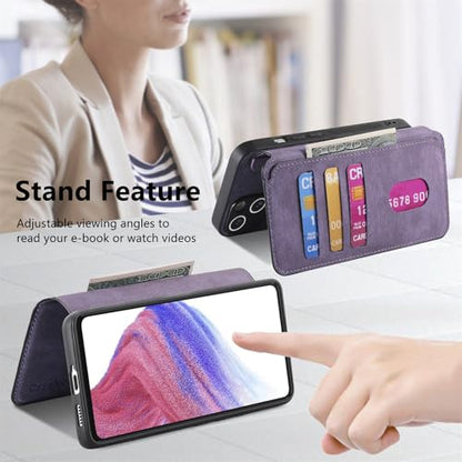 2 in 1 Wallet Case for Xiaomi 14T CMG Purple | PU Leather Magnetic Flip Folio Case with RFID Blocking Card Holder, Credit Card Slots Kickstand, Shockproof Protective Cover - color: Purple, size: Xiaomi 14T