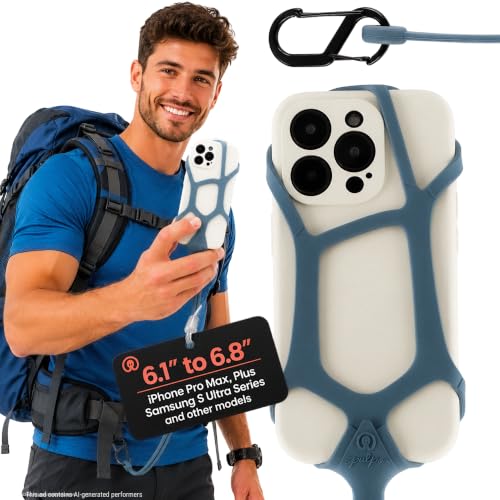 Pulpo Safety Cell Phone Lanyard, Phone Wrist Strap, Grey, 6.1" to 6.8" - color: Slate Grey, size: Large 6.1-6.8"