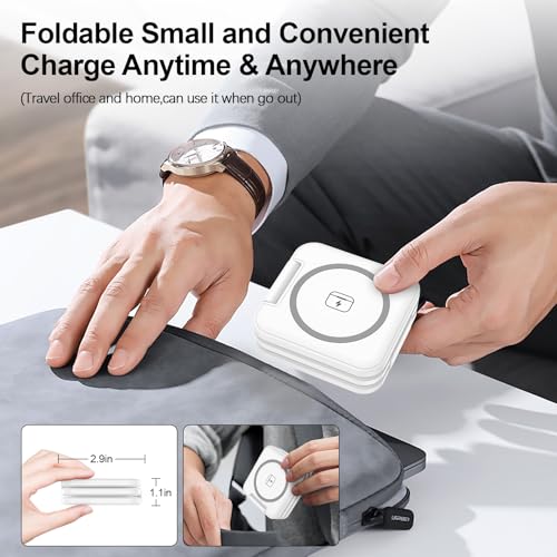 Wireless Charger Samsung, 3 in 1 Travel Charging Station Fast Charging Pad - color: White