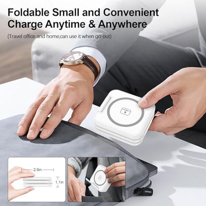 Wireless Charger Samsung, 3 in 1 Travel Charging Station Fast Charging Pad - color: White
