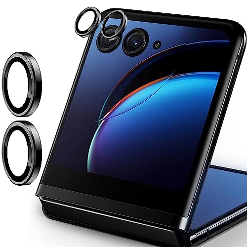 Zeking 2 Set for Motorola Razr 40 Ultra/ 50 Utra Camera Lens Protector - color: Black