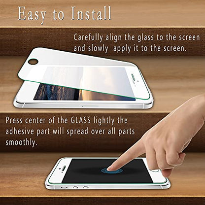 2 Pack Screen Protector for iPhone SE 2016/5S/5/5C Tempered Glass - color: Clear-iPhone SE 2016