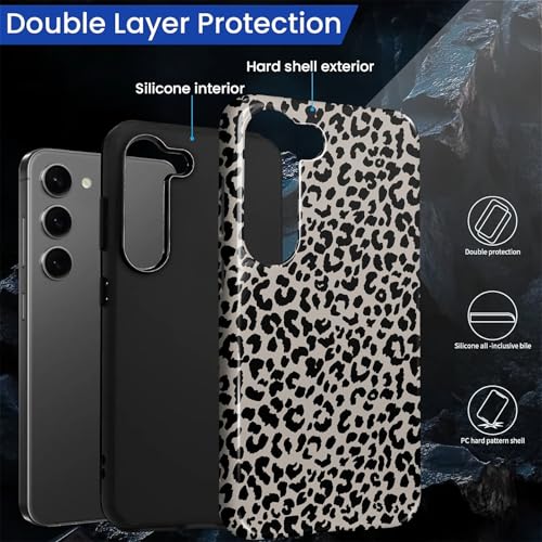 Case Compatible with Samsung Galaxy S23, Hybrid 2-Layer Hard Shell Protection Case, Shockproof Protective Tough Phone Cover, Animal Leopard Print - color: Animal Leopard Print, size: Samsung Galaxy S23