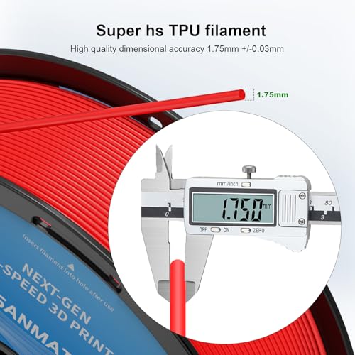 iSANMATE 95A HS TPU Filament Bundle 1.75mm, Black White Blue Red, 1kg*4 | High Speed HS / HF; Flexible TPU 95A; 3D Printer Filament for FDM 3D Printers; 1kg/2.2lbs; 50-200mm/s - color: Black White Blue Red, size: TPU-HS-95A