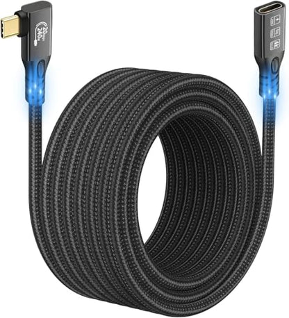 Long USB C 3.2 Cable Gen-2 240W Charging Extension 5m 16.5ft - size: 5 m, style: usb 3.2 Elbow