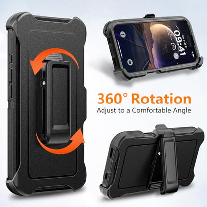 TUTUKII Magnetic for iPhone 16 Plus Case with Belt Clip Holster (Black) | MagSafe Compatible, Heavy-Duty Military-Grade Drop Protection, 3-Layer Rugged Shockproof Protective Cover 6.7-Inch - size: iPhone 16 Plus 6.1"
