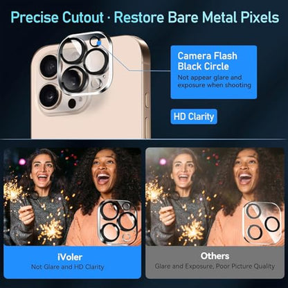 ivoler 3+3 Pack Tempered Glass for iPhone 16 Pro Max 6.9" Screen Protector with Camera Lens Protector with [Alignment Frame], Anti-Scratch Case Friendly Transparent HD Clear Film - size: iPhone 16 Pro Max 6.9''