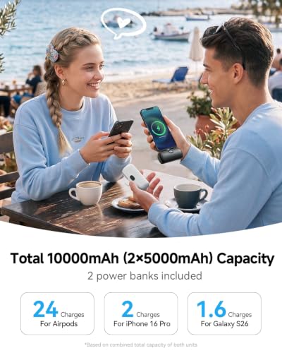 [2-Pack]Portable Charger USB C for iPhone 18/17/16/15 Series,Black&White - color: Black&White
