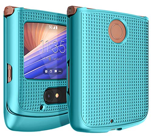 Grid Series for Motorola RAZR 5G (2020) Flip Phone Case - Teal Mint | Slim Hard Shell Cover, Satisfying Texture, Matte, For Moto XT2071 - color: Mint