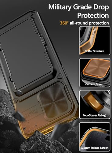 Vihibii for iPhone 15 Pro Max Case Wallet with Card Holder (4 Cards), Black | Slide Camera Cover, Kickstand, Military Grade Drop Protection, Rugged Hard Back, Silicone Edge Wallet Phone Case, 2023, Black - color: Black, size: iPhone 15 Pro Max