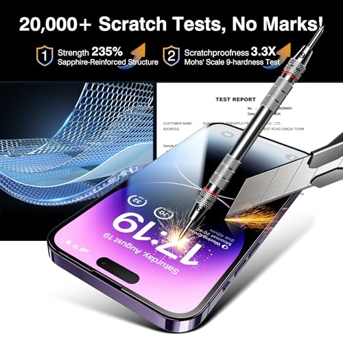 EZ-GLAZ-4+2 Pack for iPhone 14 Pro Screen Protector (6.1") HD Clear - size: iPhone 14 Pro