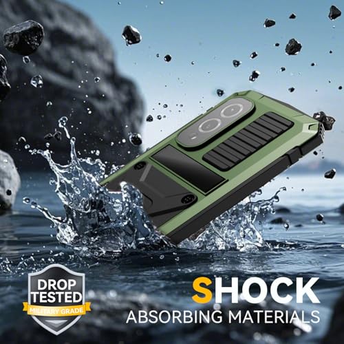 Simicoo for Samsung Galaxy S25 FE Metal Military Heavy Duty Case, Metallic Bumper Shockproof Dustproof Rugged Tough with Stand Screen Protector Camera Control Full Body Drop Protective Cover (Green) - color: Camouflage