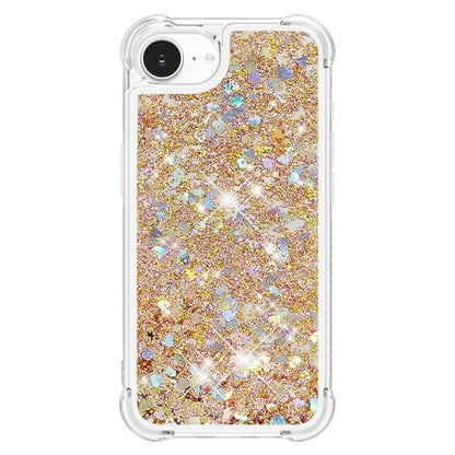 Bling Glitter Case for Apple iPhone 16e.Liquid Gold | Soft TPU Sparkly Flowing Liquid Floating Clear Case for Women Girls Cover for Apple iPhone 16e - color: Gold