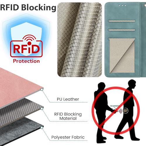 Flip Wallet Case for iPhone 11 PU Leather Fog Green | RFID Blocking, 3 Card Slots & 1 Cash Pocket, Magnetic Closure, Kickstand Function, Leather Flip Case for iPhone 11 - color: Fog green