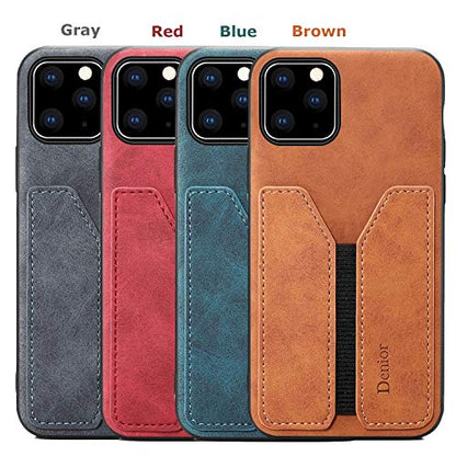 SINIANL Compatible with iPhone 11 Pro Card Case, Ultra Slim Shockproof Leather Credit Card Holder Slot Money Pocket Case, Protective Bumper Phone Cover Gray - color: Gray, size: Compatible with iPhone 11 Pro