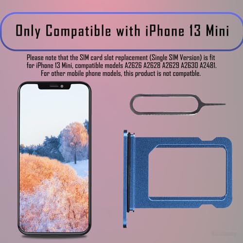 for iPhone 13 Mini Blue Single SIM Card Tray Slot Replacement