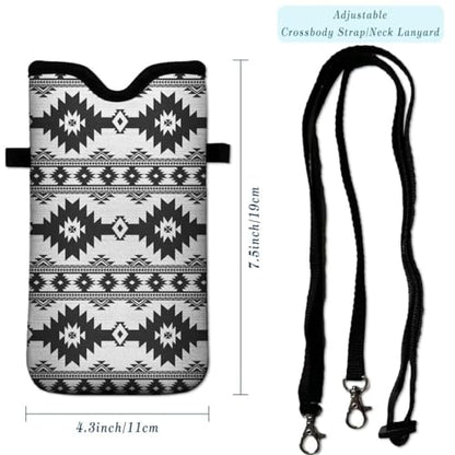 Cell Phone Sleeves Bag Case Crossbody Neoprene Holder Lanyard Phone Pouch for Women Men 7.5 X 4.5 Inches - Bohemia - color: Bohemia