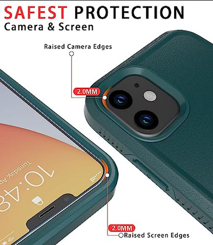 Diverbox for iPhone 11 Case [Shockproof] [Dropproof] [Tempered Glass Screen Protector],Heavy Duty Protection Phone Case Cover for Apple iPhone 11 (Dark Green-2in1) - color: Dark Green-2in1