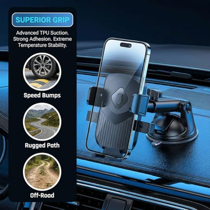 Car Phone Holder 360 Rotation Adjustable Smartphone Mount Black - color: Black