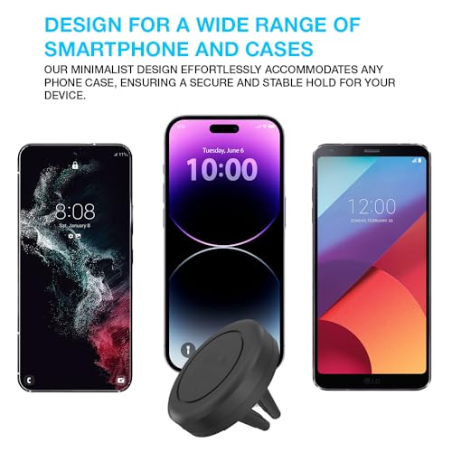 Car Vent Phone Mount, 2 Pack Universal Automobile Air Vent Cradles Magnetic Smartphone Holder Compatible with iPhone 14 13 12 Pro Max XR Plus G Android, Mini Tablet, LG (Metal Plate Included)