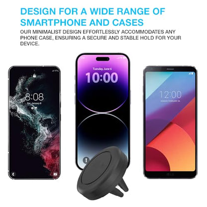 Car Vent Phone Mount, 2 Pack Universal Automobile Air Vent Cradles Magnetic Smartphone Holder Compatible with iPhone 14 13 12 Pro Max XR Plus G Android, Mini Tablet, LG (Metal Plate Included)