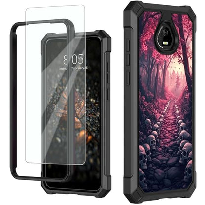 for Schok Volt Sv67q Sv67332 Case with Screen Protector, Military Grade Drop Protection, Dual Layer Hybrid Shockproof Protection TPU Phone Case for Schok Volt Sv67q, Skulls Leading - color: Skulls Leading