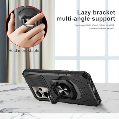 Phone Case for Cricket Outlast 5G/ATT Motivate Pro 5G with Screen Protector | AT&T Motivate Pro 5G Phone Case Magnetic Ring Stand Design,Dual Layer Shockproof Military Grade Protection Black