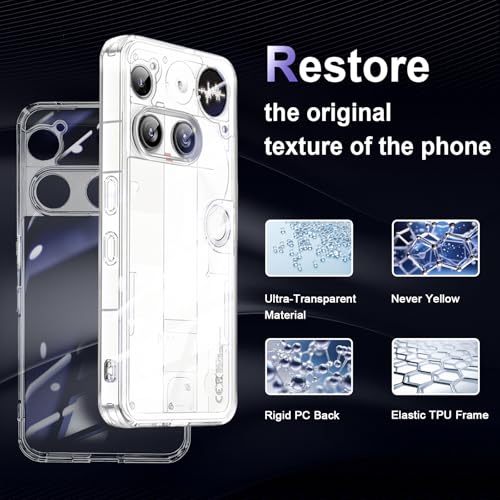 Case for Nothing Phone 3, Military Grade Drop Protection Phone Case, Yellowing Resistant, Anti-Scratch Hard PC Back, Shockproof Hard Ultra-Thin Protective Cover, Clear - size: Nothing Phone 3