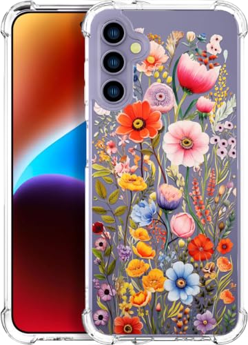 for Samsung Galaxy S25+ Plus & S24+ Plus Case - Clear Anemone Flower | Cute Transparent Phone Cases for Women with Design, Girls Girly with Heavy Duty Protective Bumper - color: Clear Anemone Flower, size: S25+ Plus & S24+ Plus