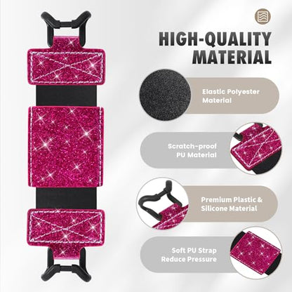 MoKo Soft Hand Strap for 6-8" Kindle eReaders Fire Tablet, Flash Rose - color: Flash Rose, style: Soft Pu Strap