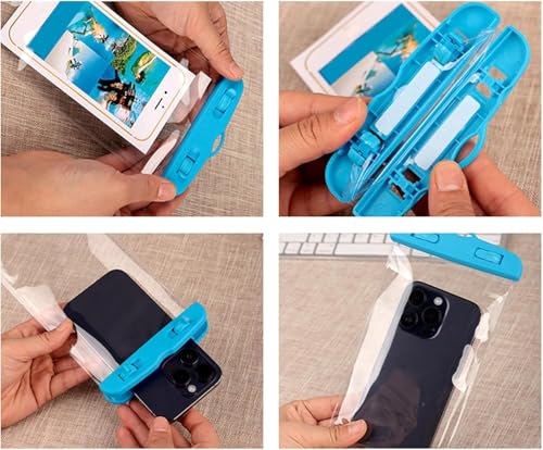 Phone Waterproof Pouch Touchscreen Compatible Cycling Smartphone Bag for Beach Cruise Vacation Swimming Kayaking Diving Travel Blue - color: Blue