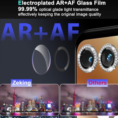Zeking 2 Set for Motorola Razr 70/ Razr 2026 Camera Lens Protector Bling - color: Bling Silver