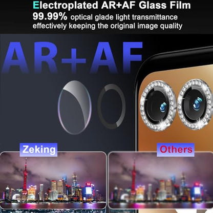 Zeking 2 Set for Motorola Razr 70/ Razr 2026 Camera Lens Protector Bling - color: Bling Silver