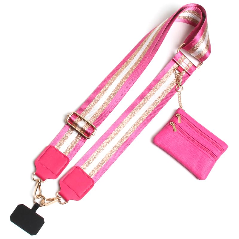 Clip and Go Strap for Phone with Wallet Crossbody - color: Rose Gold