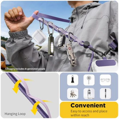 SURPHY Phone Lanyard Crossbody, Phone Strap with Light-Activated Strap - color: Purple