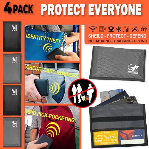 Faraday Bag Anti-Tracking GPS RFID Car Key Signal Blocker Wallet Shielding Pouch Protective Case for Cell Phone Car Key FOB, Data Privacy, Electronic Device Security (4 PACK - BLACK AND GRAY) - color: 4 PACK - BLACK AND GRAY