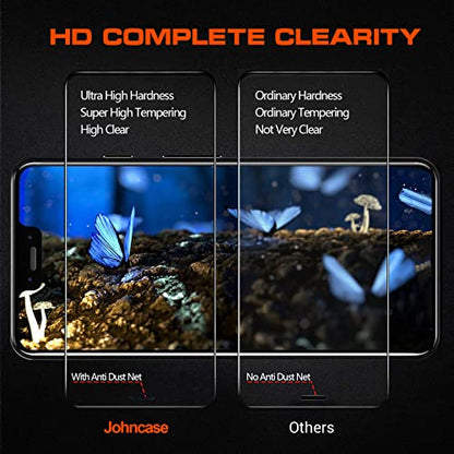 Johncase [2 Pack New Upgrade 3D Full Coverage 9H 0.3mm Premium Tempered Glass Film Screen Protector [Case Friendly], Compatible for iPhone (12/12Pro) - color: 12/12Pro
