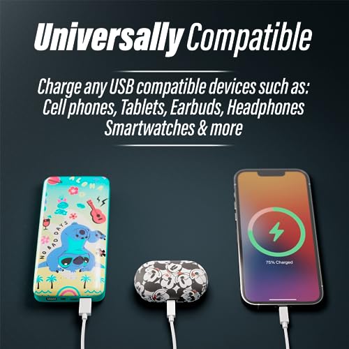 Disney Lilo and Stitch 10,000Mah Power Bank- Universally Compatible Portable Phone Charger Battery Pack w/USB Charging Port Gifts for Women, Men, Teens and All Fans of Stitch Stuff - color: Upside Down Stitch