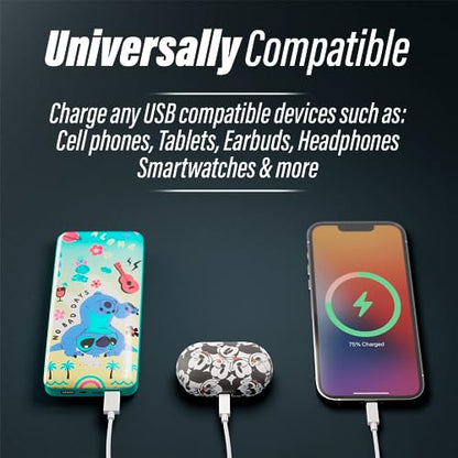 Disney Lilo and Stitch 10,000Mah Power Bank- Universally Compatible Portable Phone Charger Battery Pack w/USB Charging Port Gifts for Women, Men, Teens and All Fans of Stitch Stuff - color: Upside Down Stitch