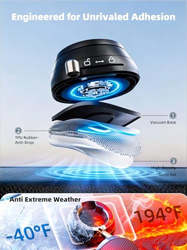 MagSafe Car Mount – Vacuum Suction Cup Phone Holder with Strong Magnet for Dashboard, Windshield, Desk, Gym, Magnetic Phone Mount for iPhone 18/17/16/15/14 Pro Max