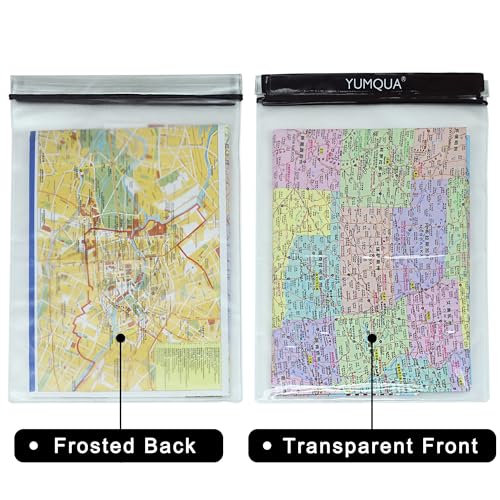 YUMQUA Waterproof Pouch Clear Dry Bag Document Map Holder Large Size 3PACK | Screen Touch, Water Proof Water Tight Map Case, Protect Kindle Tablet Cloth Dry Against Sand Water for Hiking Boating Fishing - color: Black