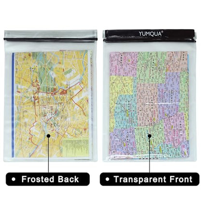 YUMQUA Waterproof Pouch Clear Dry Bag Document Map Holder Large Size 3PACK | Screen Touch, Water Proof Water Tight Map Case, Protect Kindle Tablet Cloth Dry Against Sand Water for Hiking Boating Fishing - color: Black