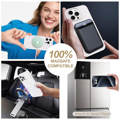 Harryshell Compatible with iPhone 16 Pro Max Case Wallet Multi Zipper Detachable Removable Cover Purse with RFID Blocking Card Slots Holder Mirror Crossbody Strap (Compatible with Magsafe - White) - color: Compatible with Magsafe - White, size: iPhone 16