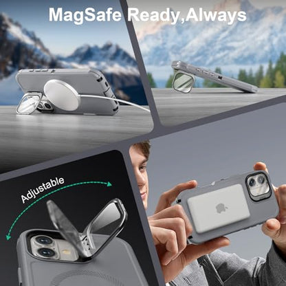 Follaroma for iPhone 16 Case with Magnetic,Heavy Duty Case,6.1'', Grey - color: Grey, size: iPhone 16 6.1''