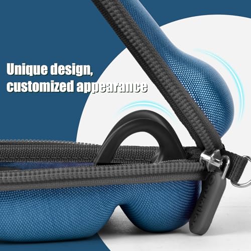 Casmilee Bone Conduction Headphone Case for SHOKZ New OpenRun Pro 2/1/Mini, Compatible with Raycon, CPTEA, CXK, TOZO, LuVant - Hard Storage Case with Carabiner for Wireless Open-Ear Headphones (Blue) - color: Blue